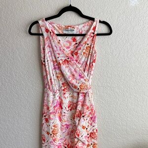 Chiara Boni Floral Midi Dress - Pink and White
